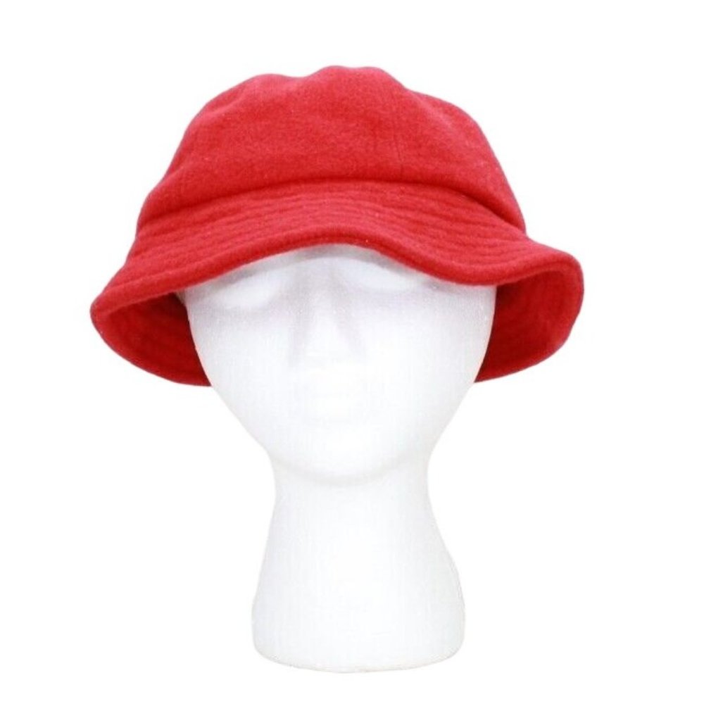 Vintage LL Bean Red Felt Wool Lined Bucket Hat Size L - Picture 1 of 9